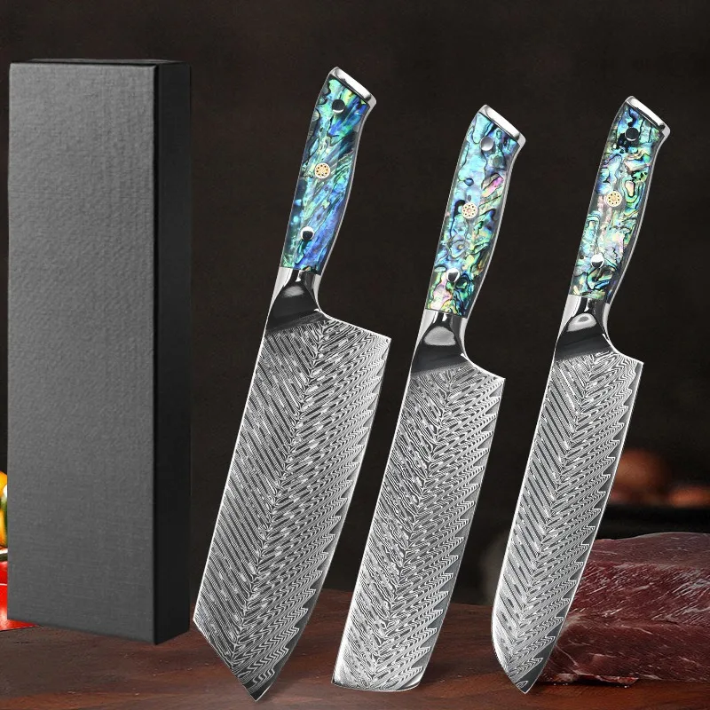 

Damascus Steel Kitchen Knives High Hardness Chef's Knife Meat Cleaver VG10 Butcher's Boning Knife Sharp Japanese Santoku Knife