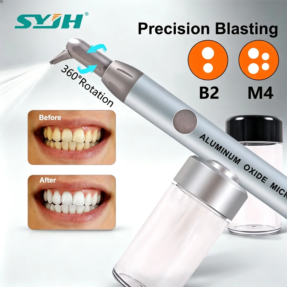 Double Bottles Dental Sandblaster Air Polisher Micro Blaster with Water Spray for Teeth Whitening Sticker Removal Dentistry Tool