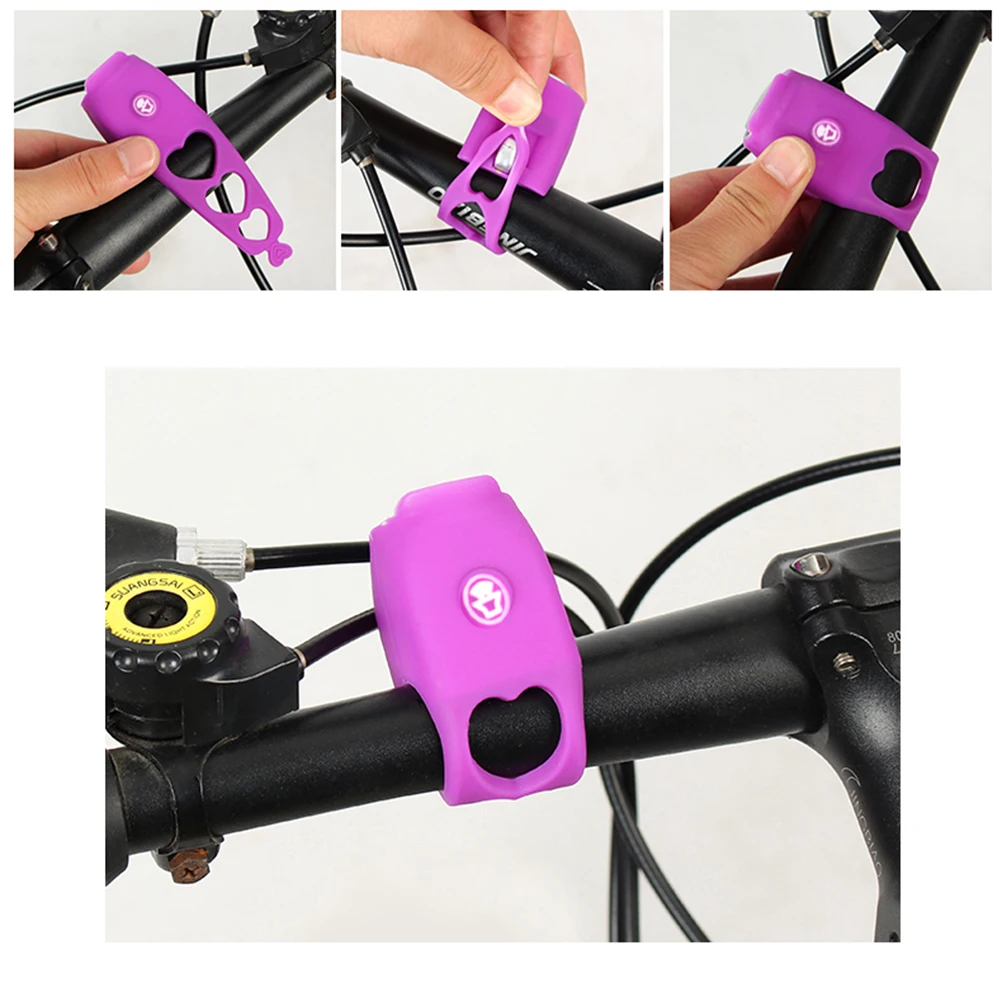 

Mini Electric Bike Bell 6 Voice Modes 5 Color Options Rainproof Silicone 45db Clear Sound Mountain Road Bike Handlebar Mount Red
