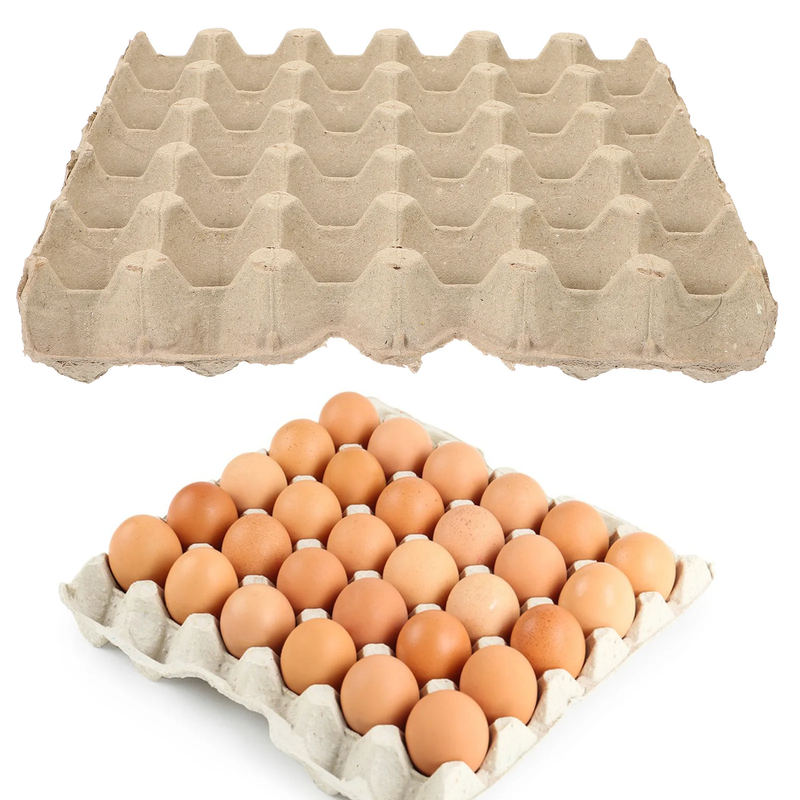 

5pcs Carton Paper Pulp Egg Box Reusable 30 Eggs Tray Stackable Egg Empty Carton Fridge Organizer Storage Container
