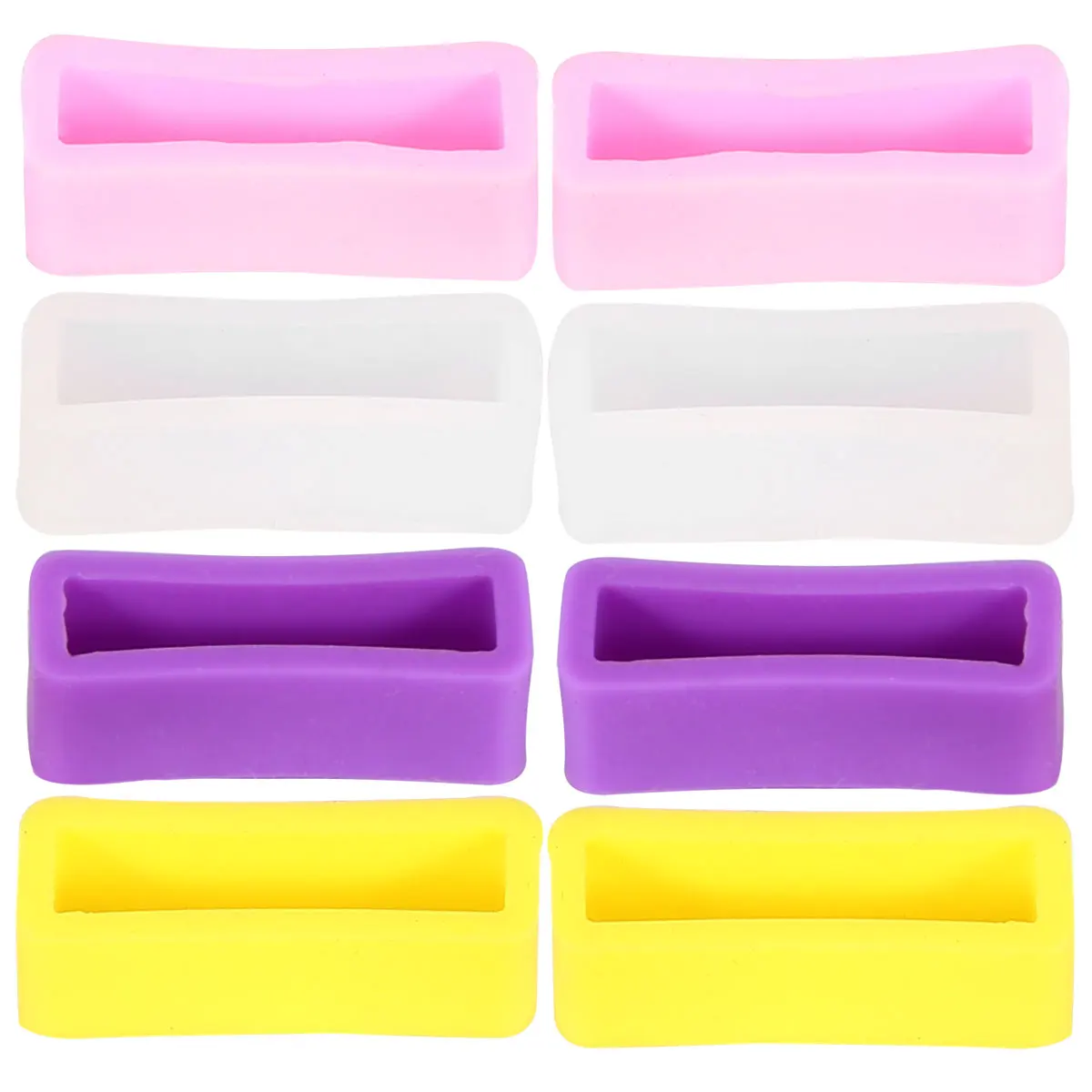 

8pcs Watch Band Bezel Replacement For 20Mm Adjustable Loop Yellow Pink Translucent Watch Accessories