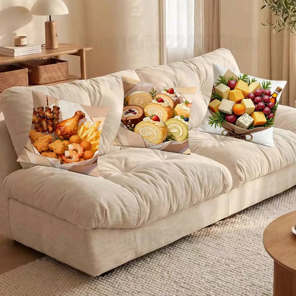 

Holding snacks Cartoon Day Gift PillowCase Sofa Cushion Cover Suitable For Home Bedroom Room custom Decoration