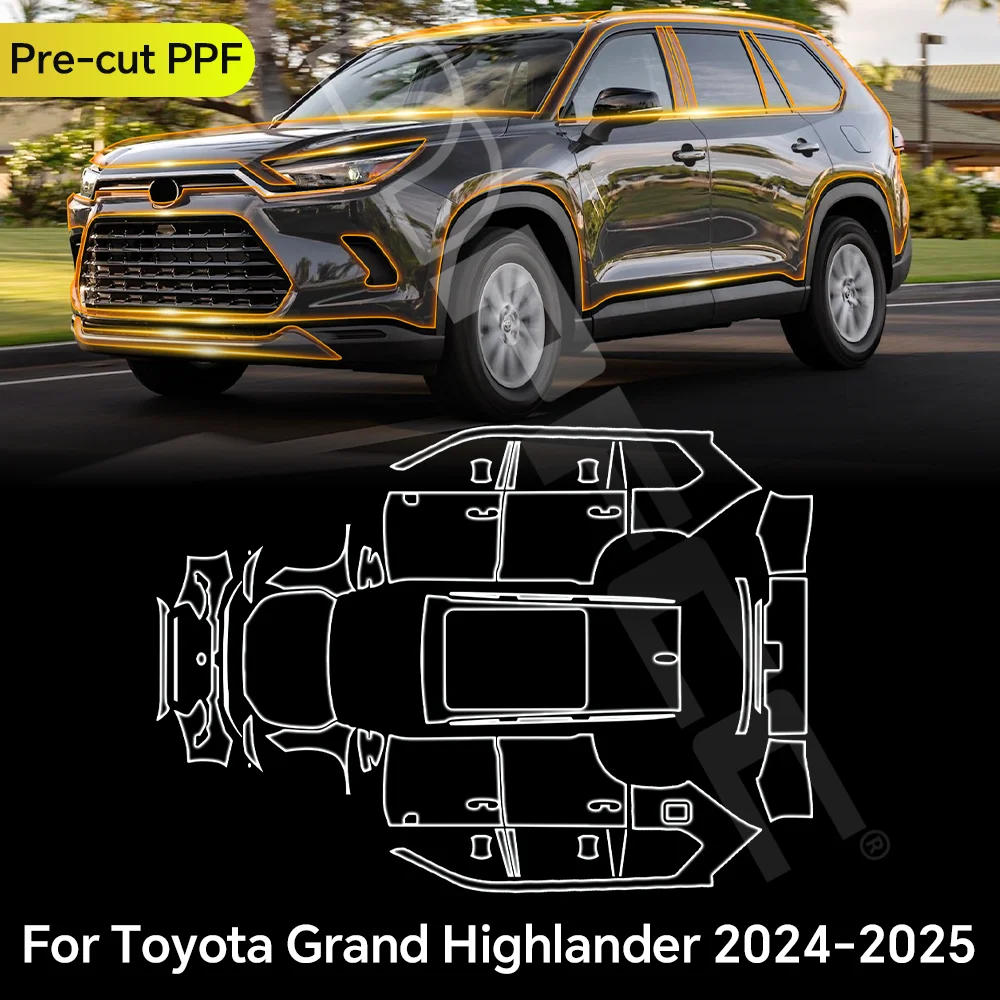 

For Toyota Grand Highlander 2024 2025 TPU Paint Protection Film Clear Bra Car Body Anti-scratch Pre-cut PPF Resistant Invisible