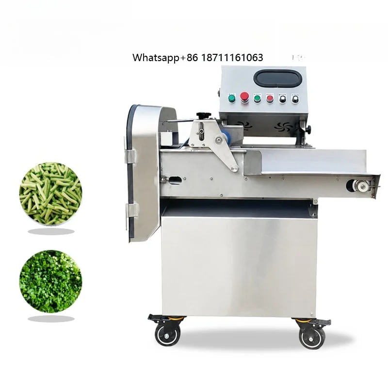 High Efficiency Motorized Automatic Electric Vegetable Fruit Cutter Green Bean Garlic Sprout Chopper 304 Stainless Steel for