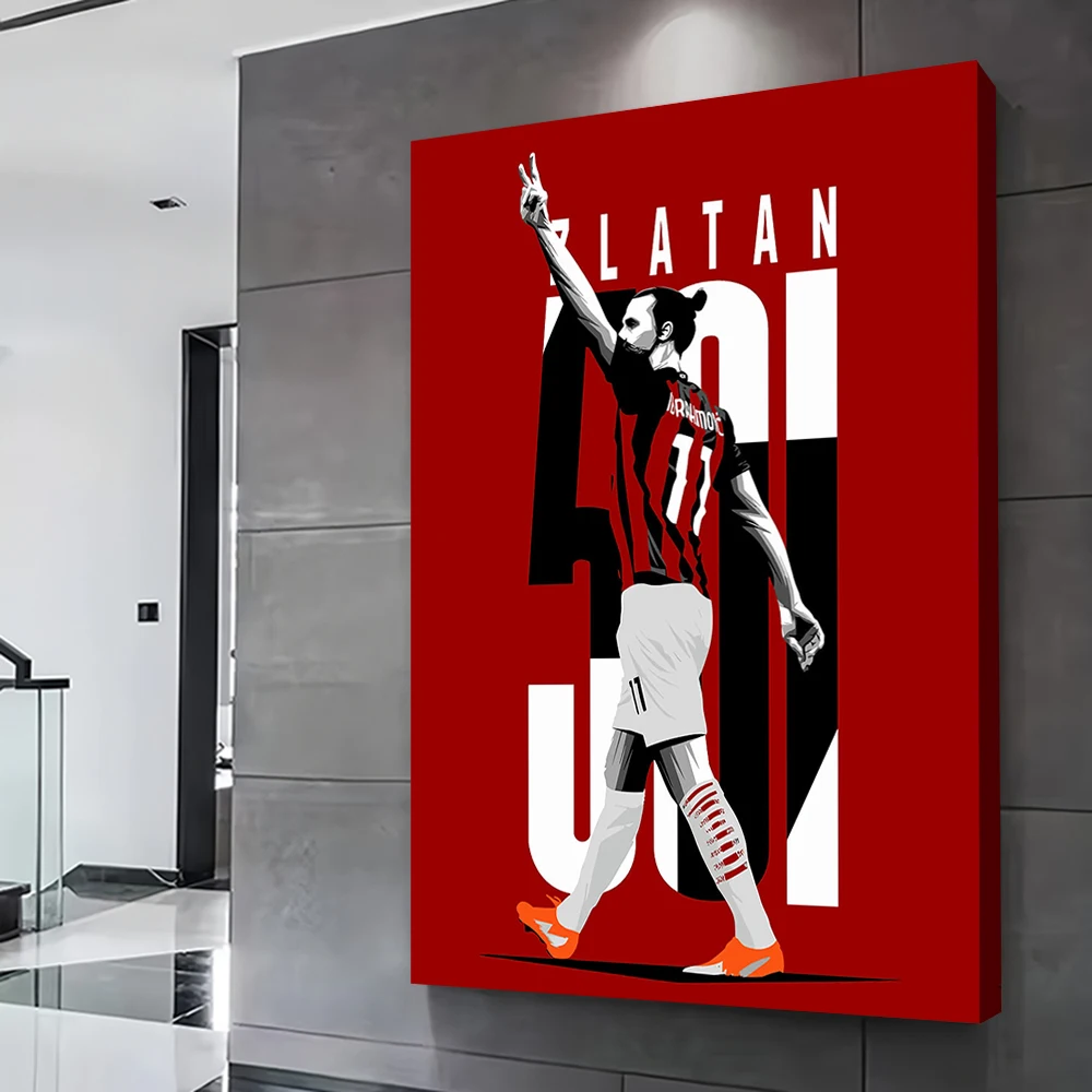 Zlatan Ibrahimovic Illustration Printing Poster Customizable Pictures Wall Art Canvas Painting Gift for Bathroom Decor Room Arts