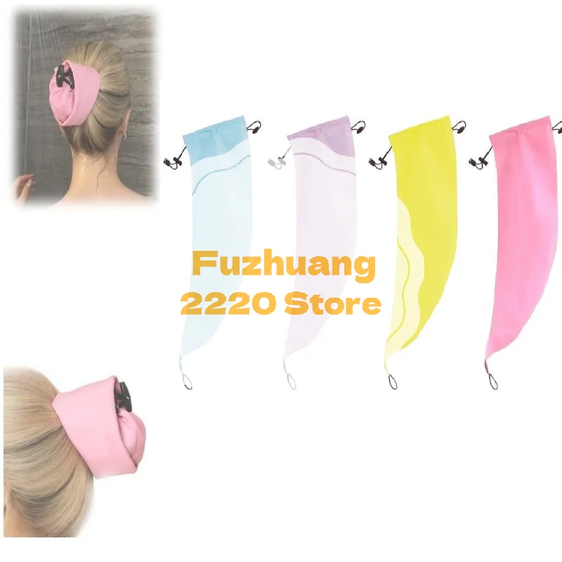 Gorro para secar el cabello, gorro de champú para el cabello largo, cubierta para el cabello, gorro de ducha para lavado de corona, cola de caballo para mujer, gorro de secado rápido, toalla de secado