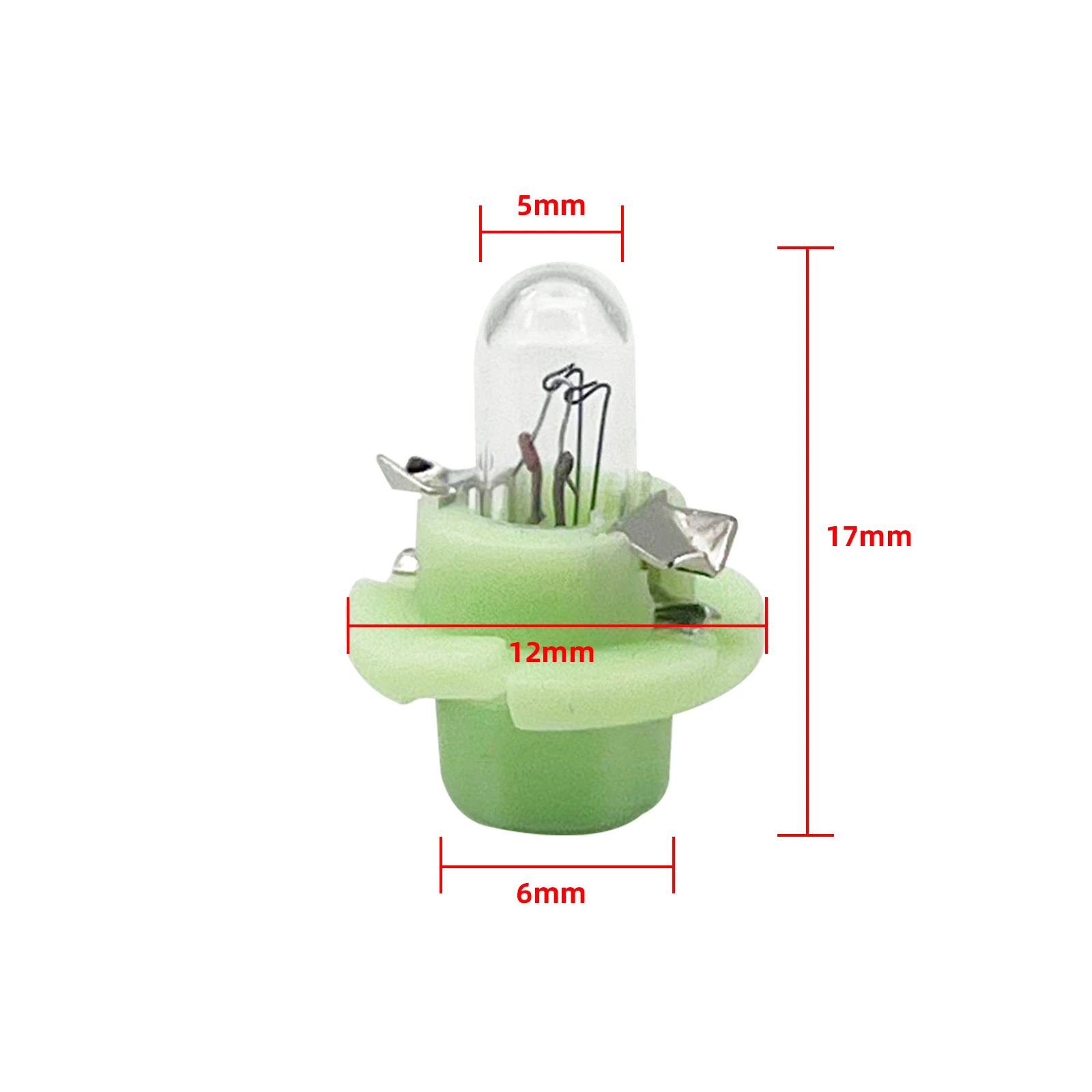10pcs T5 Bulbs Lamps for Audi Mercedes Benz BMW Opel Volvo Dashboard Instrument 12V 2.0W  Pale green Base