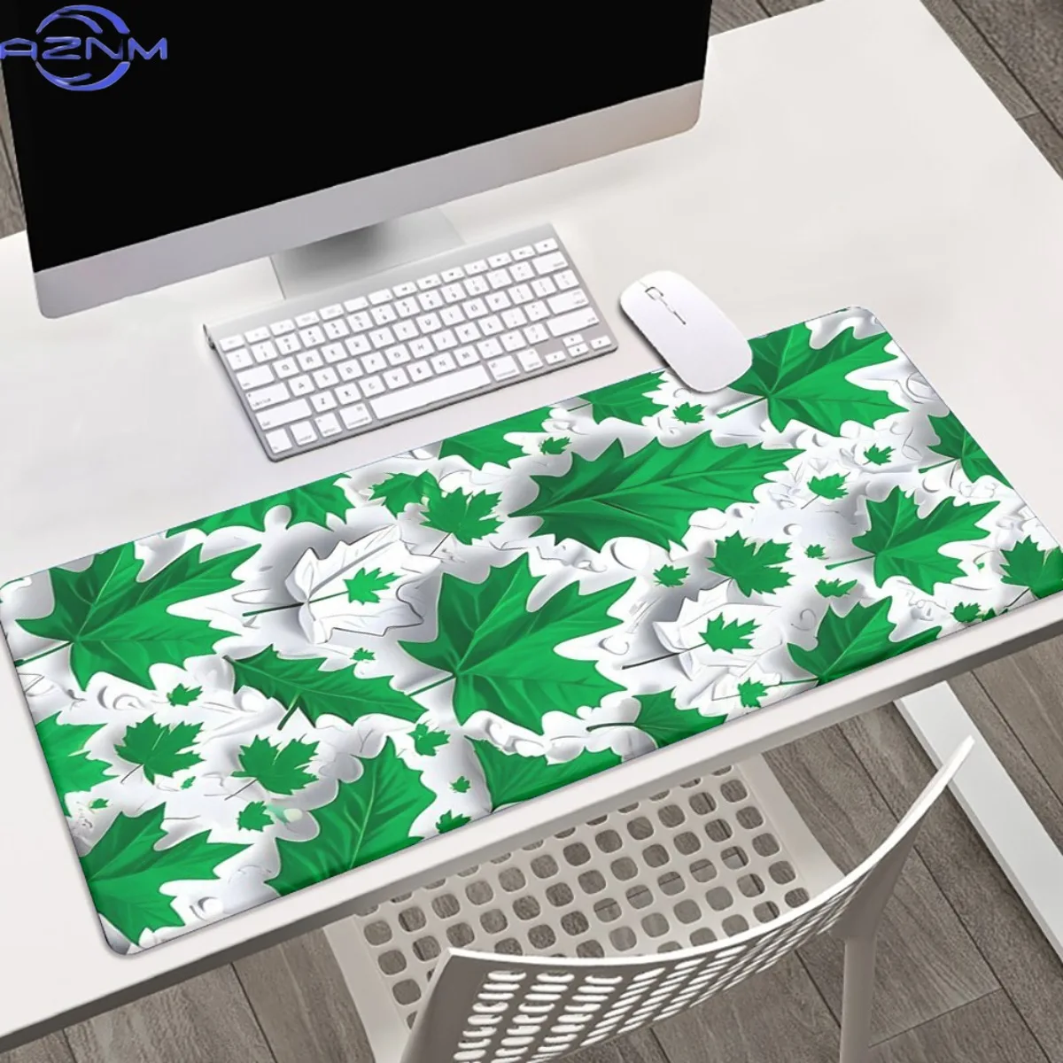 1pc Green Leaves Pattern Pattern HD Printed Pad for Desk, Multi Functional XXL Mousepad, Keyboard Gaming Mouse Mats, Office Comp