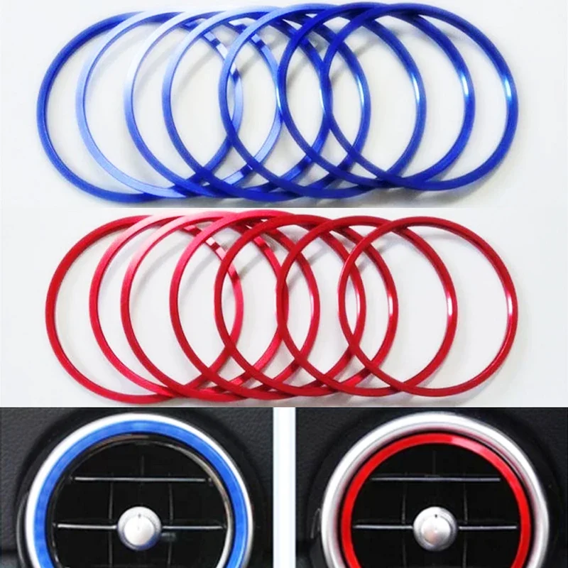 Car Inner Air Vent Outlet Ring Cover Trim Aluminium Alloy For Benz C Class W205 S205 2014-2020