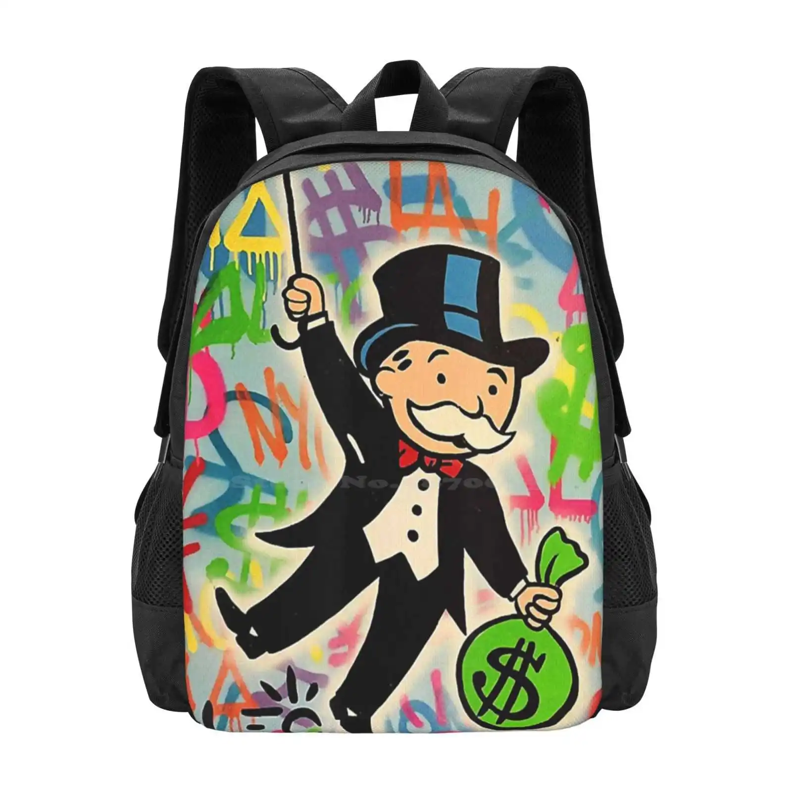 Mr Mascot Money Board Game School Bags Travel Laptop Backpack Mr Money Funny Cute Man Cash Meme Board Game Cartoon Mascot