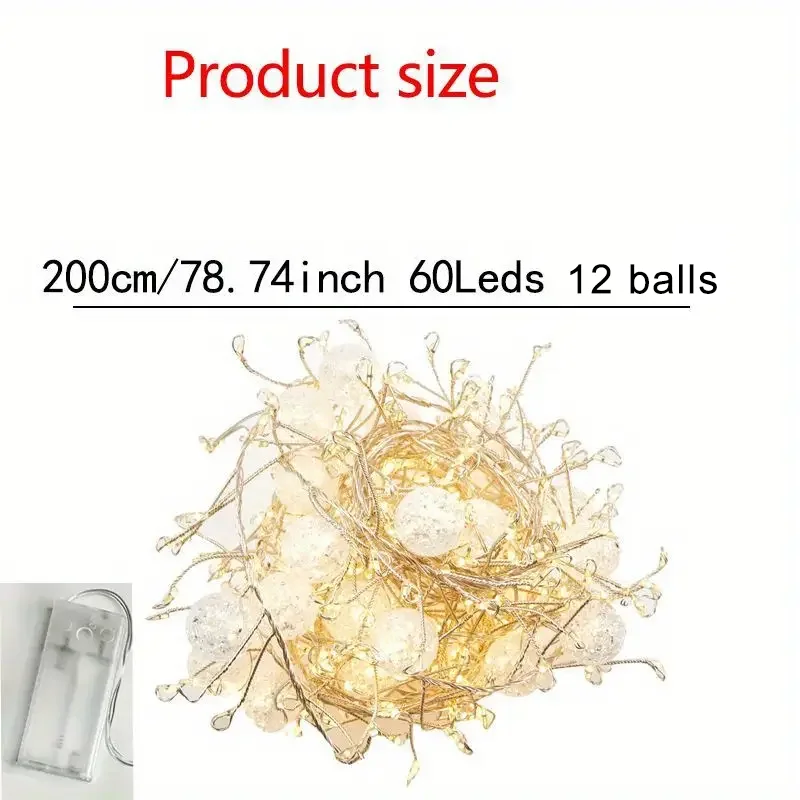1 قطعة 400 LED الجليد الكراك الكرة سلسلة أضواء داخلي غرفة نوم الديكور عيد الميلاد الجنية أضواء التوصيل للمنزل حفلة مصباح ديكور في العطلة