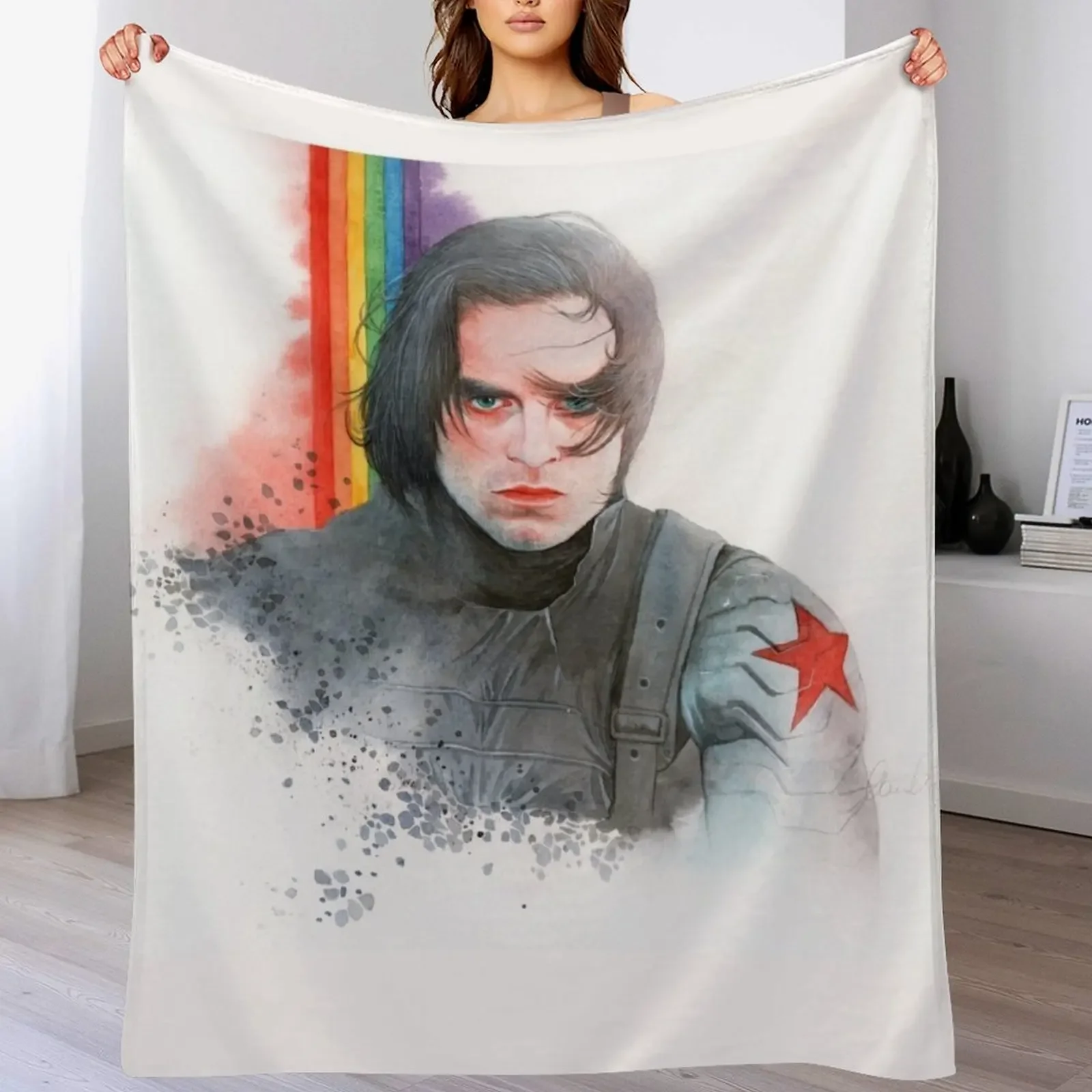 

Sebastian Stan Throw Blanket Retros wednesday for sofa Stuffeds Blankets