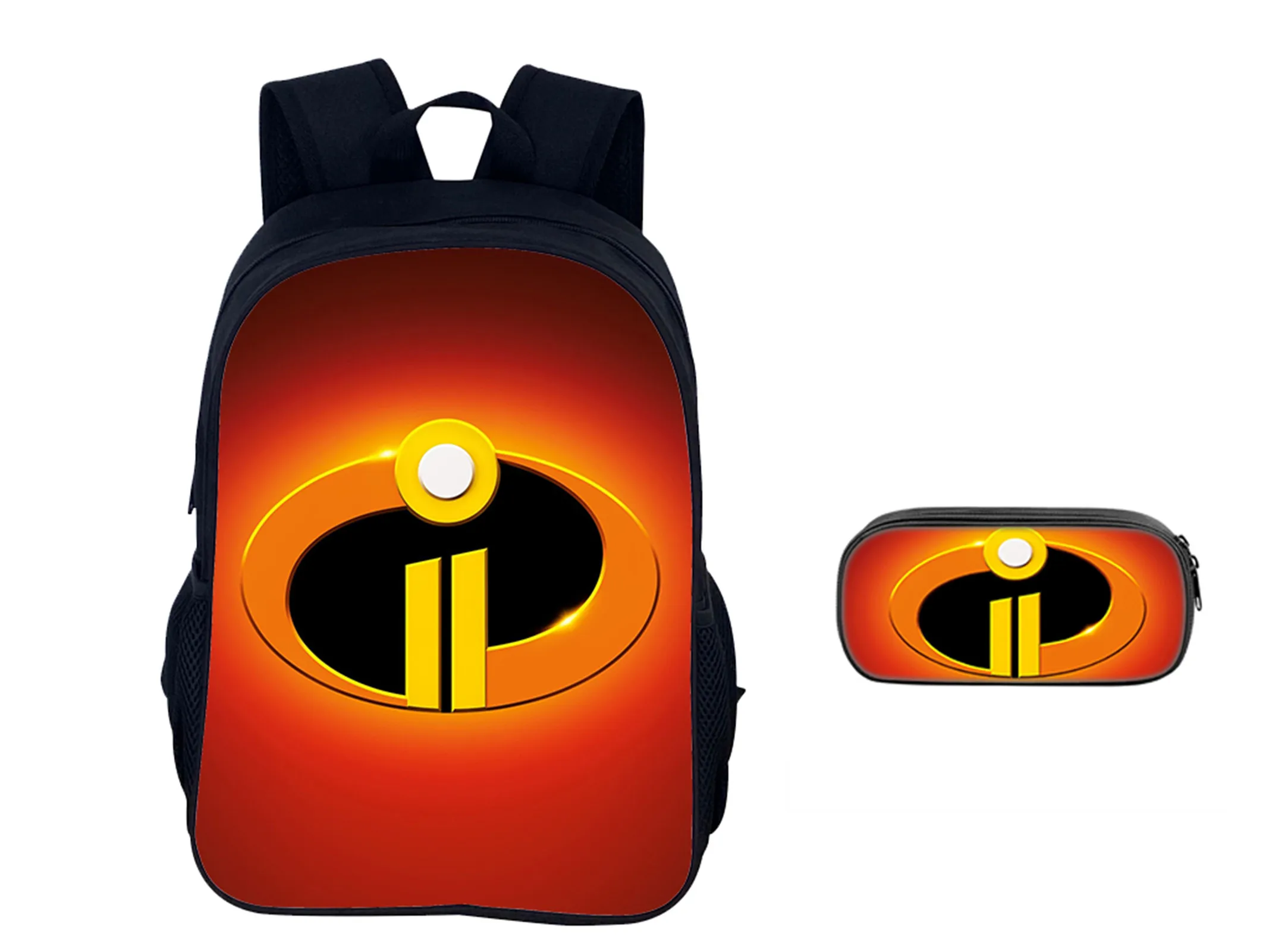 NEW Student Back to School Lightweight Backpack 2Pcs Set-The Incredibles Fashion Cartoon Bookbag and Pencil Box