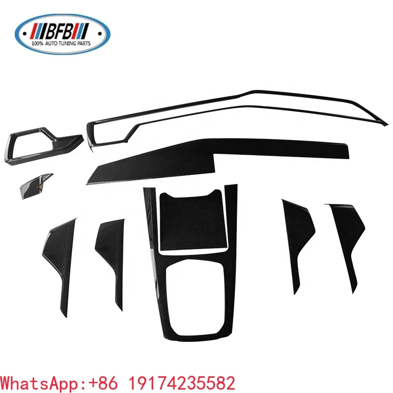 

10pcs Real Carbon Fiber Interior Kits Dashboard Cover Center Console Panel Door Trims for BMW X6 G06 LCI 2023up