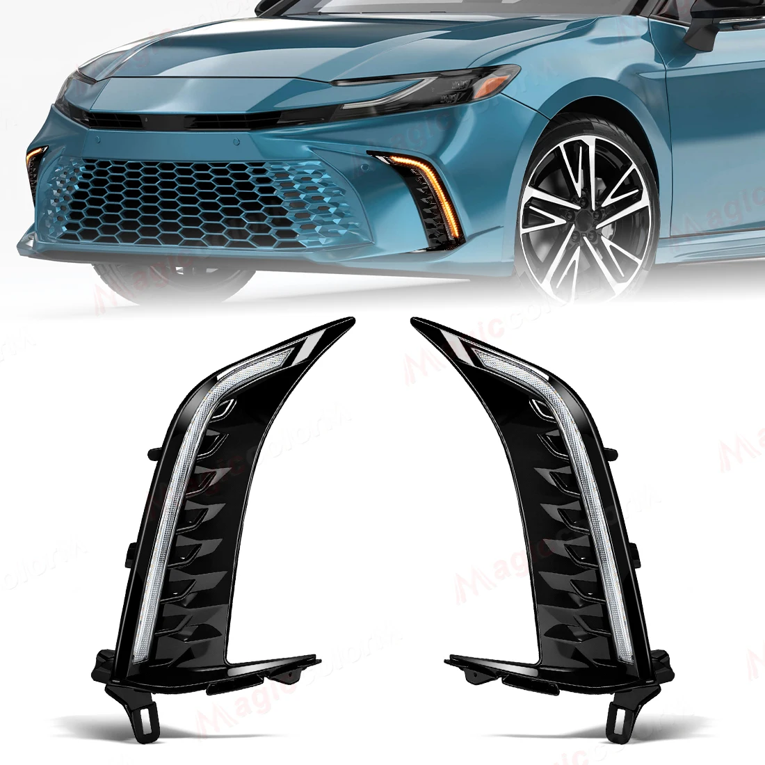 

LED DRL For Toyota Camry SE XSE 2024 2025 Daytime Running Lights Fog Lamps Front Bumper Headlights Turn Signal Lamp Accessories