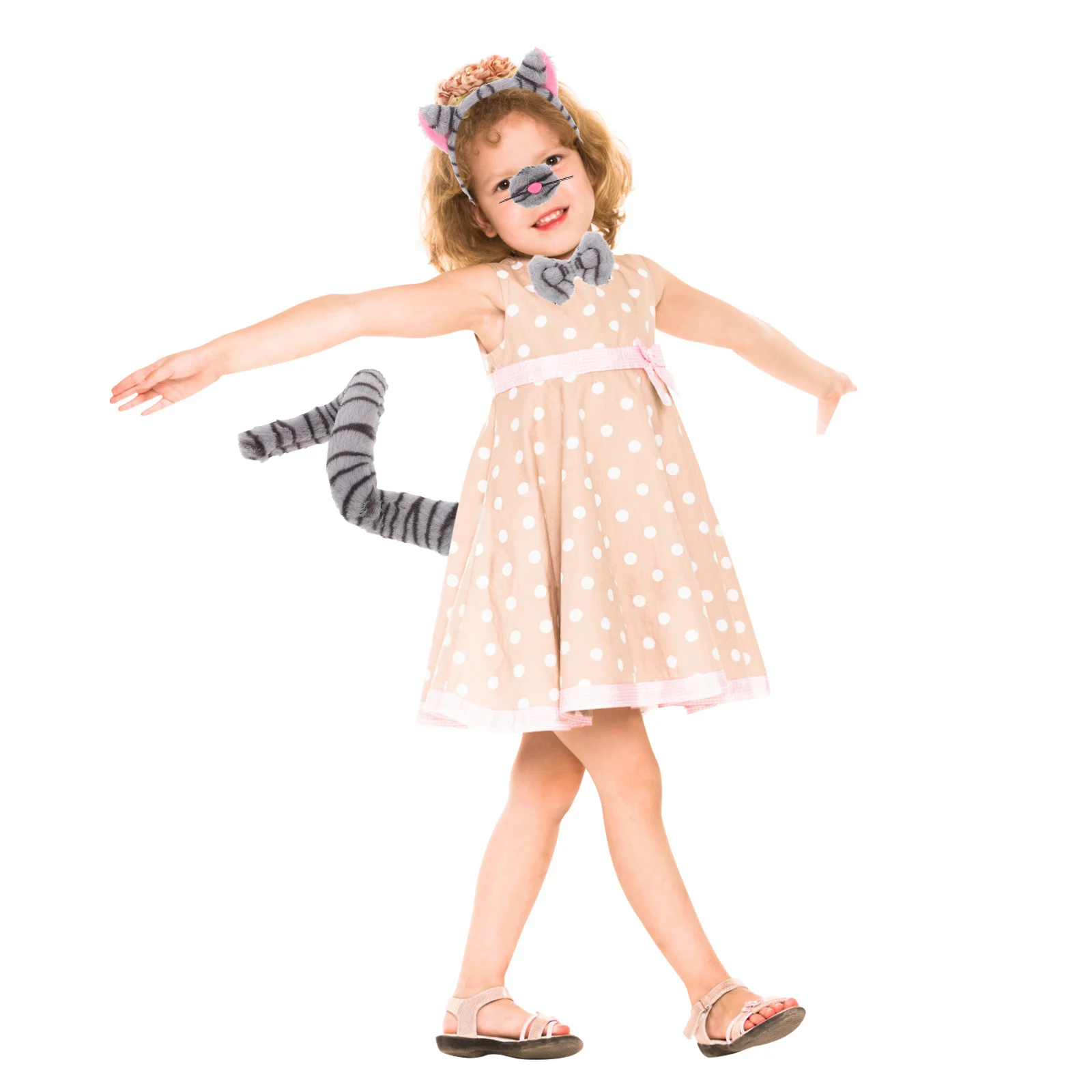 1 conjunto de faixa de cabeça com estampa de gato, macia e confortável, orelhas de fantasia para crianças, festa de halloween, cosplay, acessórios de gato, adereços de carnaval