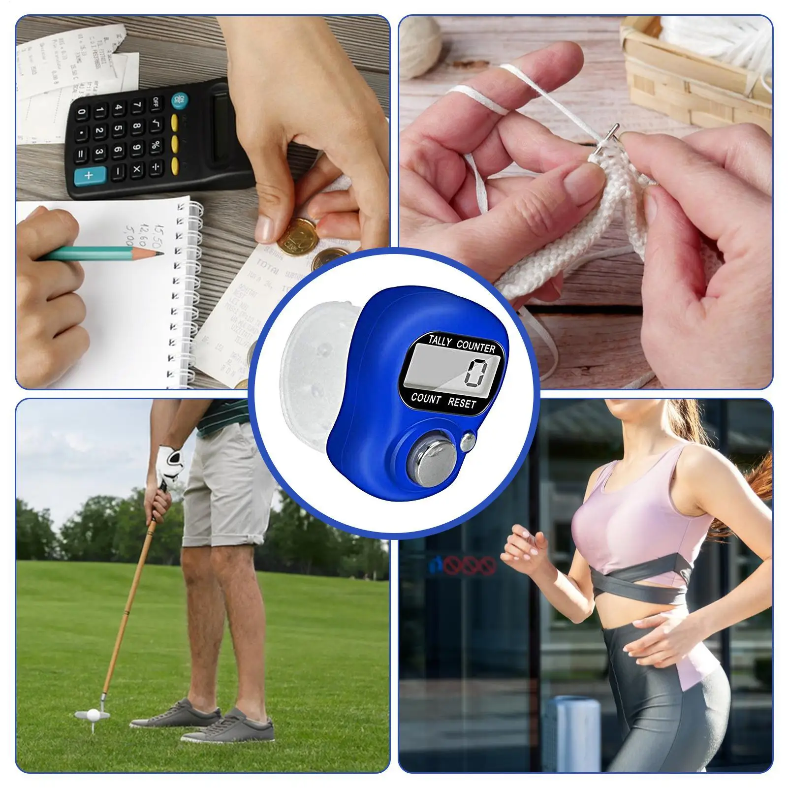 Electronic Digital Finger Ring Tally Counter LED Electronic Handheld Tally Counter Resettable Finger Tally LCD Digital Counter