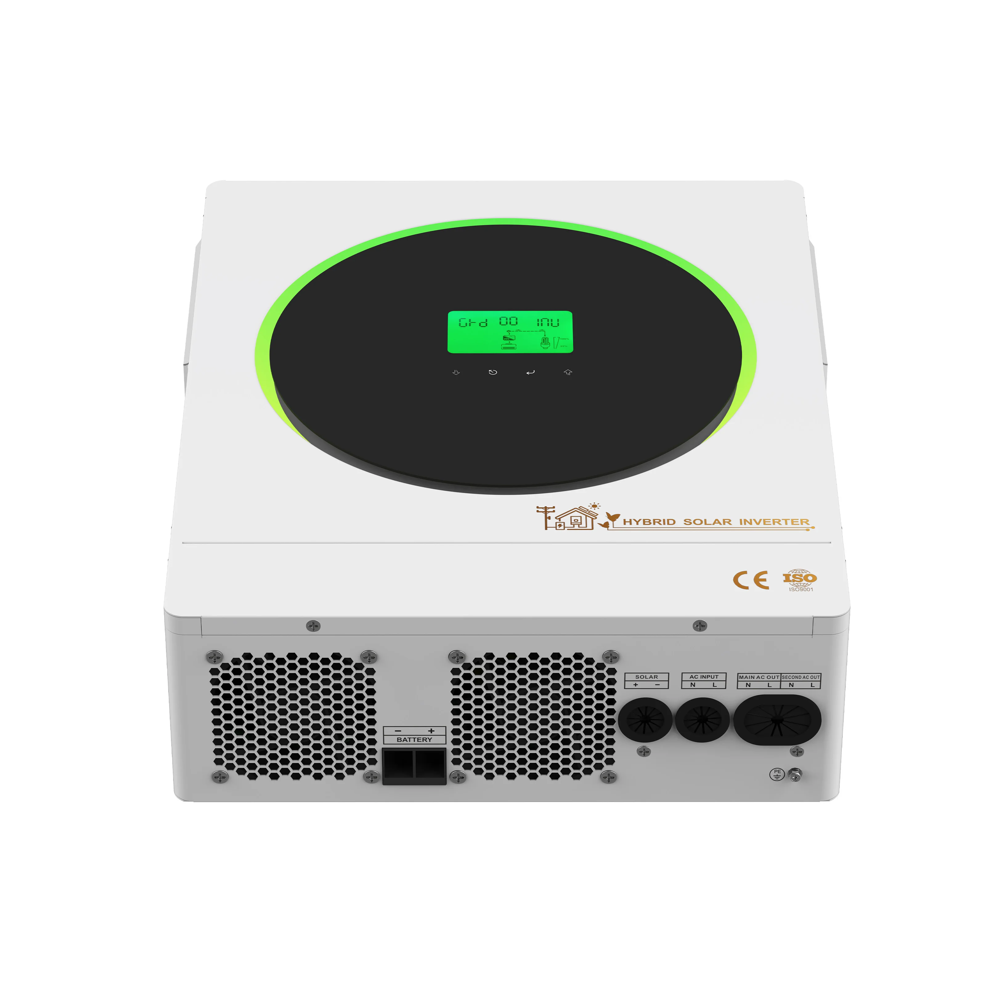 100% Efficient Hybrid Grid Solar Inverter4.3kW MPPT Dual-Phase Pure Sine Wave USB Communication Port for Home Use