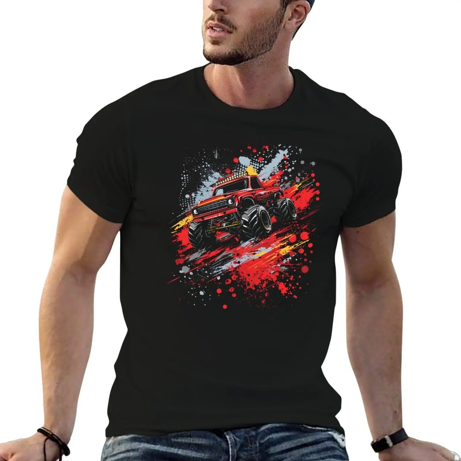 

Monster Truck US Shirt Adrenalin Action Truck Design T-Shirt man t shirt cotton t shirts for man pack white T-Shirt