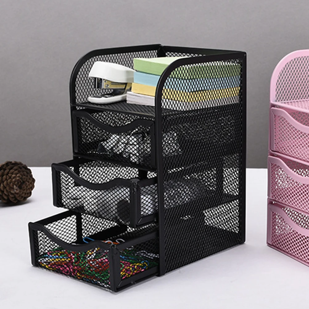 

3 Tier Storage Box Black Desk ganizers Drawers for Office Supplies Stationery Document File ganizer Small Storage