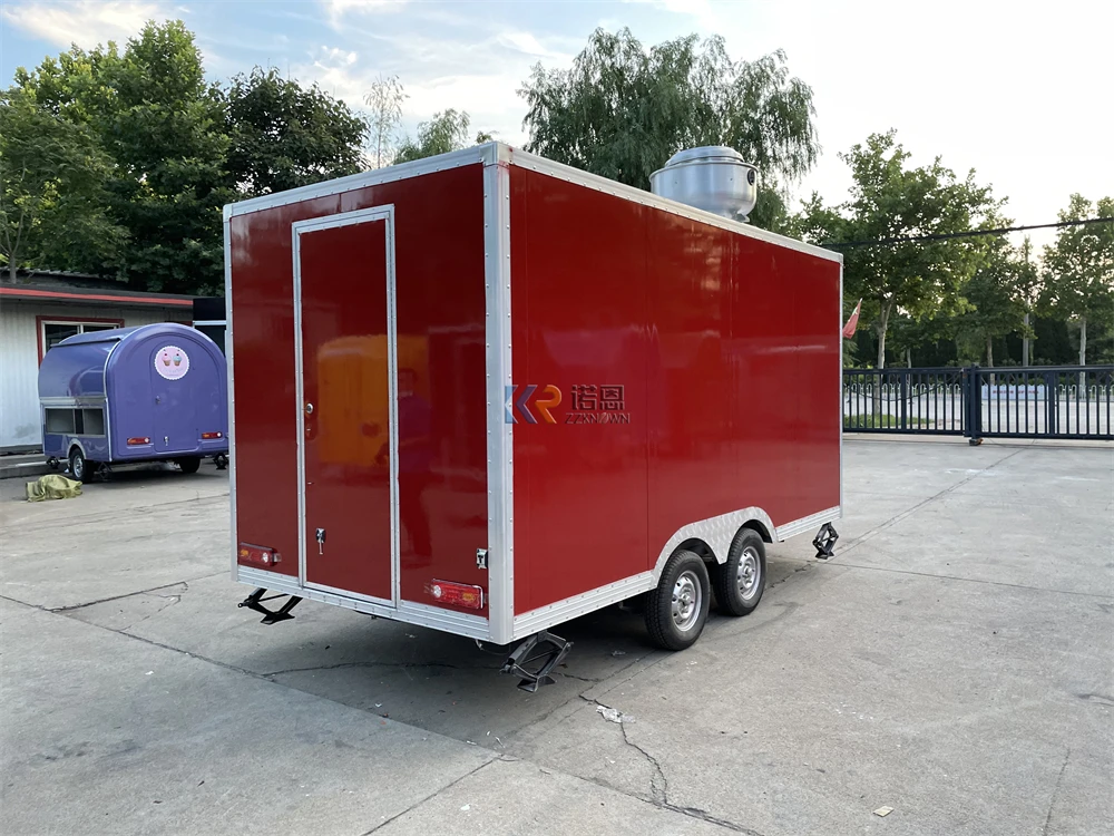 Desain pintar gerobak makanan dokumen mobil Trailer pembelian Remorque truk makanan sepenuhnya dilengkapi dapur untuk dijual di Amerika