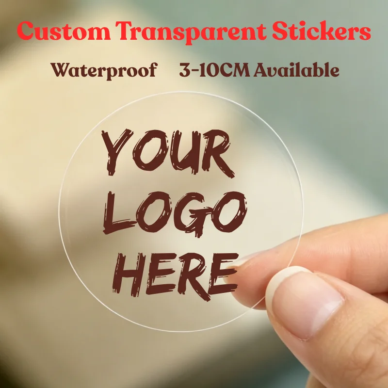 

500PCS Custom Transparent Stickers Waterproof Packaging Seal Labels for Small Business Branding Special Events Personalized Logo