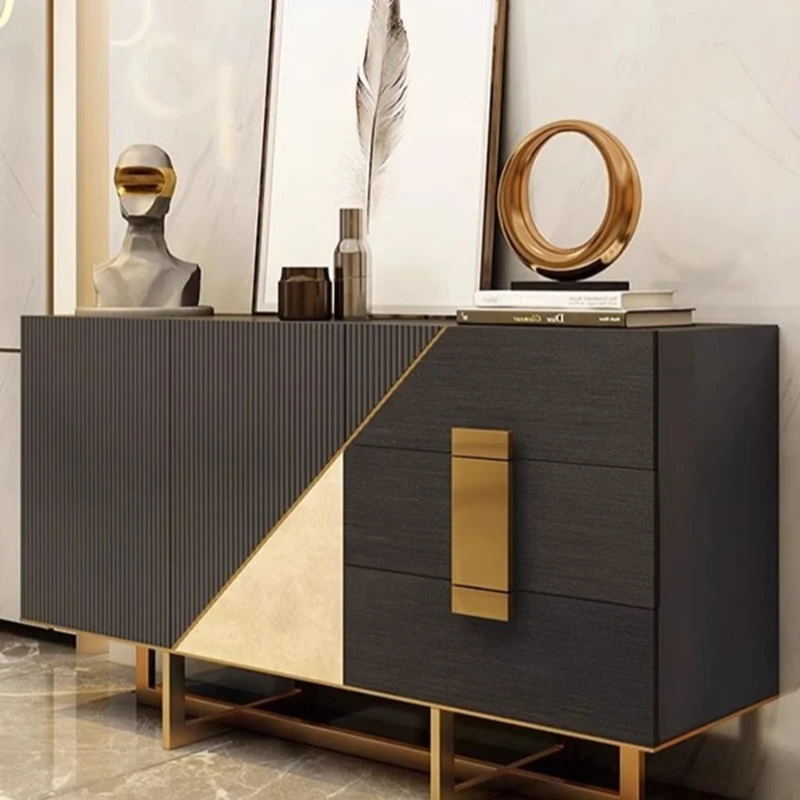 

door modern high-end entry bucket storage living room rock slab dining side tea