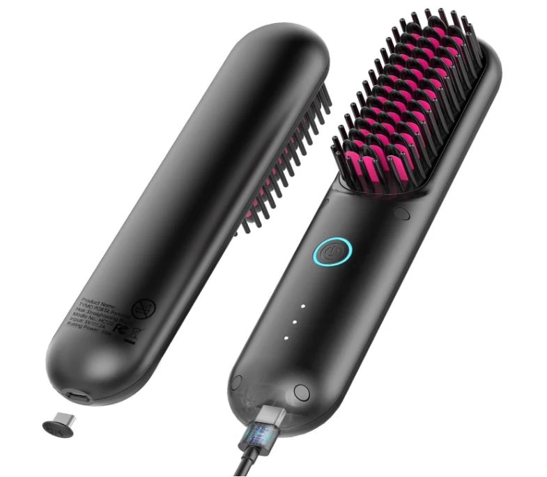 Portable cordless hair straightener, portable mini travel hair straightener, women's negative ion hot comb, easy to carry