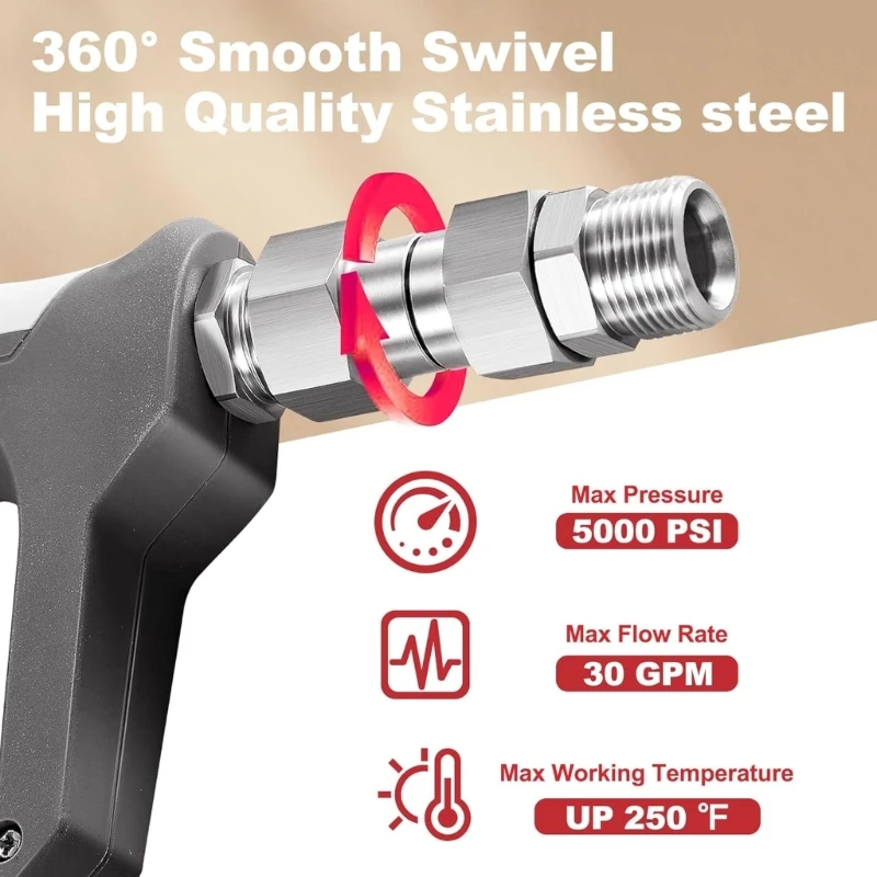 

Адаптер для мойки высокого давления, быстрый разъем от 22 до 3/8 дюймов, вращающаяся на 360 градусов шайба, быстрое соединение,