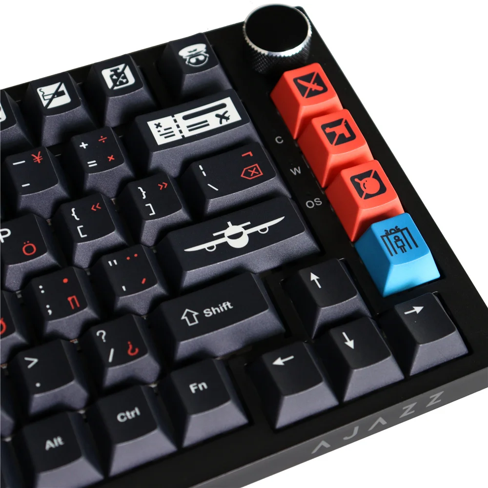 Колпачки для клавиш Dye Sub Flight, прочный PBT, гладкая текстура, 129 клавиш, колпачки с вишневым профилем для механической клавиатуры Mx Switch 61/64/104