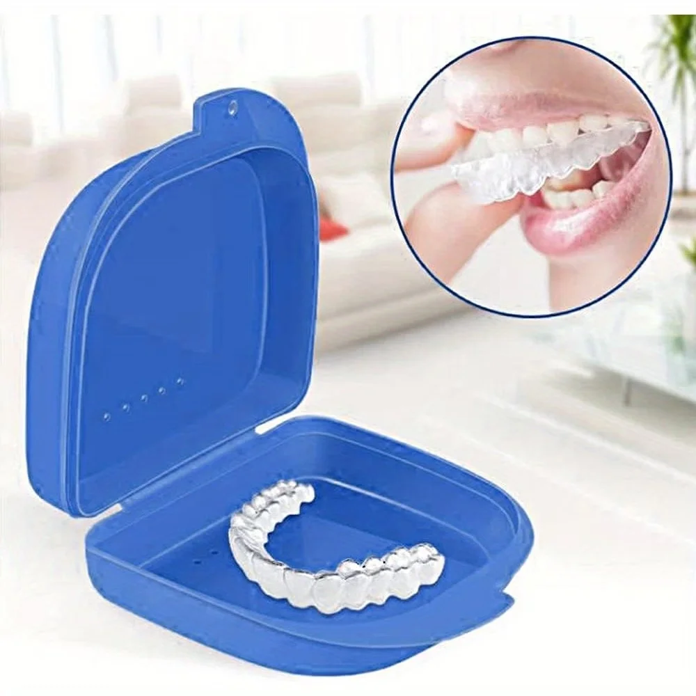 2PCS Denture Retainer Case, Invisible Braces Storage Box, Portable Denture Case