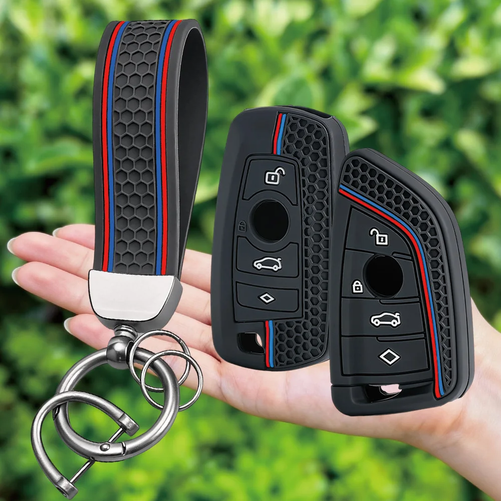 Keychain Silicone Car Key Case Cover for BMW F30 F31 F32 F34 F20 F21 F07 F10 1 3 5 7 Series X1 X3 G01 X4 G02 X5 F15 F16 M3 M4