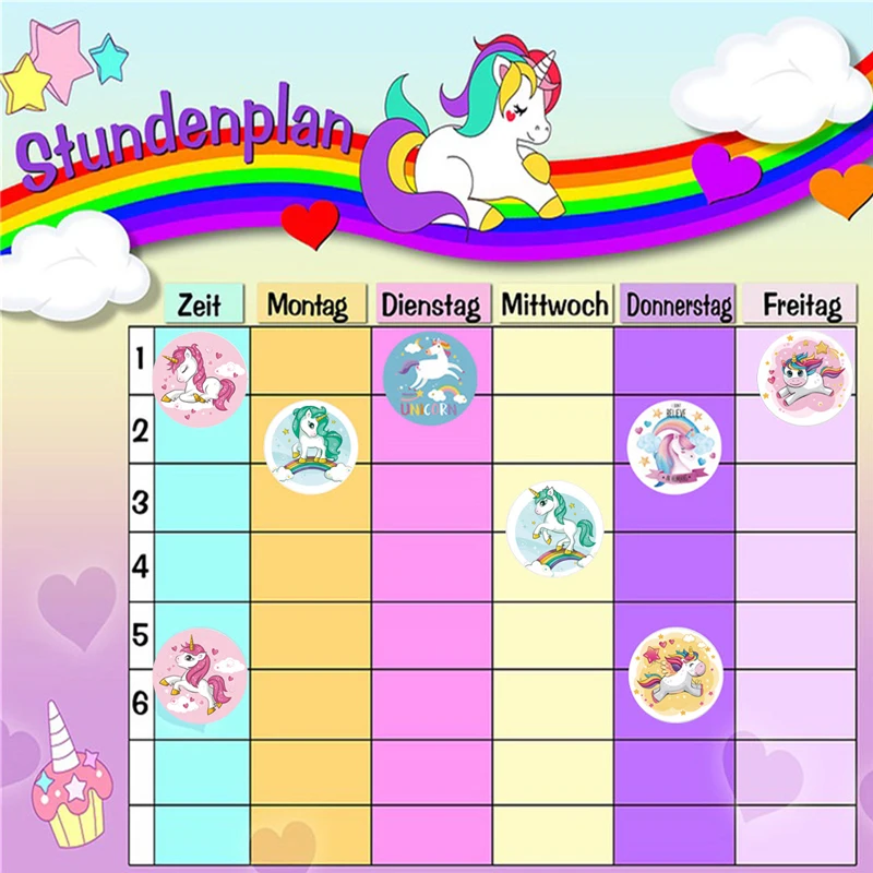 동물 유니콘 스티커 어린이 보상 스티커, 선물 장식 라벨, 교사 격려 학생 문구 스티커, 100-500 개