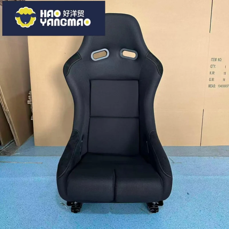 Suitable Sport Car Racing Made of Fiberglass Carbon Fiber Bucket Seats PVC Fabric with Base for Game Seat Racin