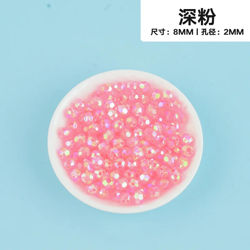 500g AB Colored Octagonal Beads Transparent Plated Earth Beads Illusionary Acrylic Scattered Beads DIY Bead Handmade Materials