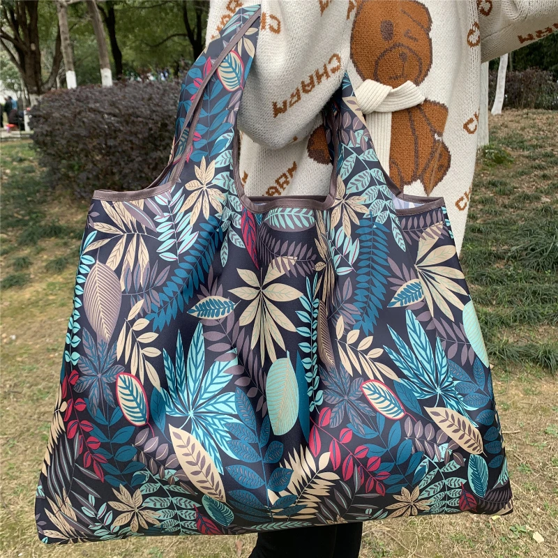 New High-capacity Foldable Shopping Bag in Stock, Environmentally Friendly Foldable Bag, Portable Printed Portable Stora