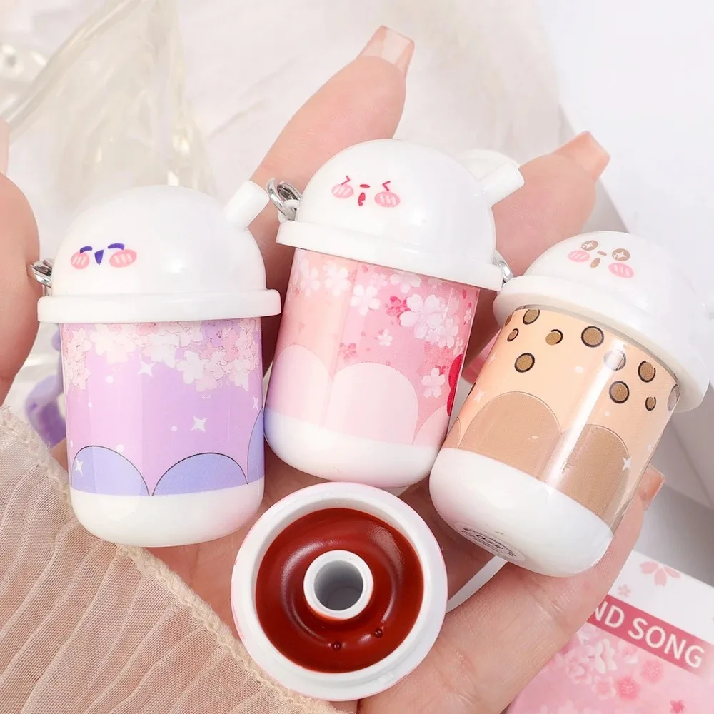 New 6 Colors Matte Lip Gloss Waterproof Velvet Cute Lip Mud Red Lip Gloss Long Lasting Keychain Lipstick