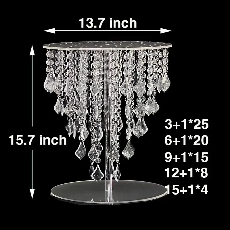 Wedding props acrylic crystal bead curtain birthday party cake stand wedding hotel western restaurant main table flower