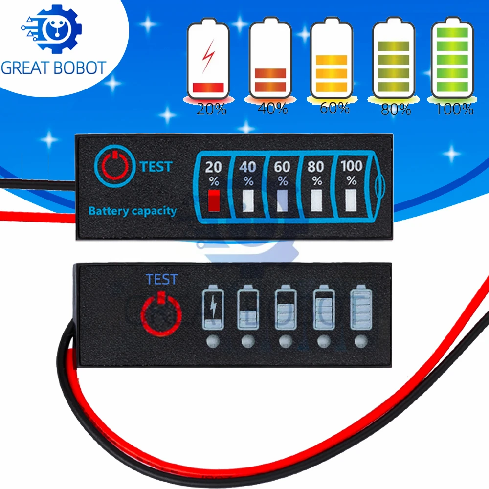 3-Series Battery Level Indicator: Capacity Tester for Ternary Lithium, LiFePO4 & Lead-Acid Batteries