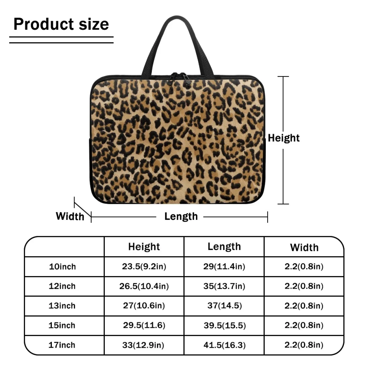 Saco do portátil da cópia do leopardo, caixa do computador portátil, casos da luva da tabuleta, luxo, bolsas do PC, ocasional, 10 ", 12", 13 ", 15", 17"