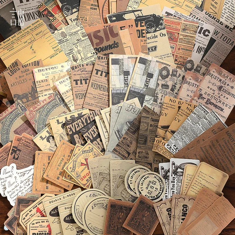 1 paquet/100 pièces de papier de base vintage surdimensionné pour journal créatif, matériaux de papeterie abondants pour la décoration d'albums de souvenirs DIY