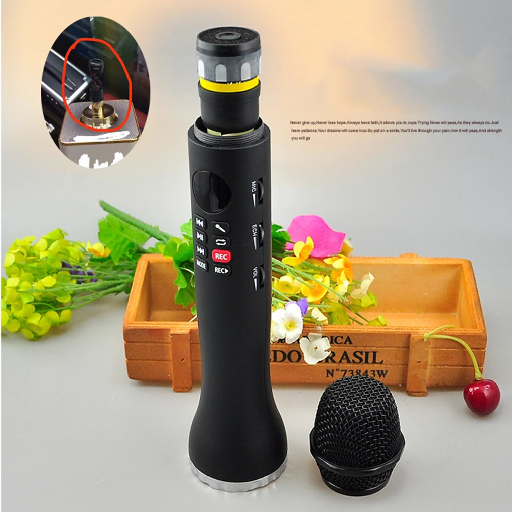 Wireless Microphone Handheld Karaoke Bluetooth Speaker LED Display Screen TF Card Singing Recorder Sing Anywhere Anytime