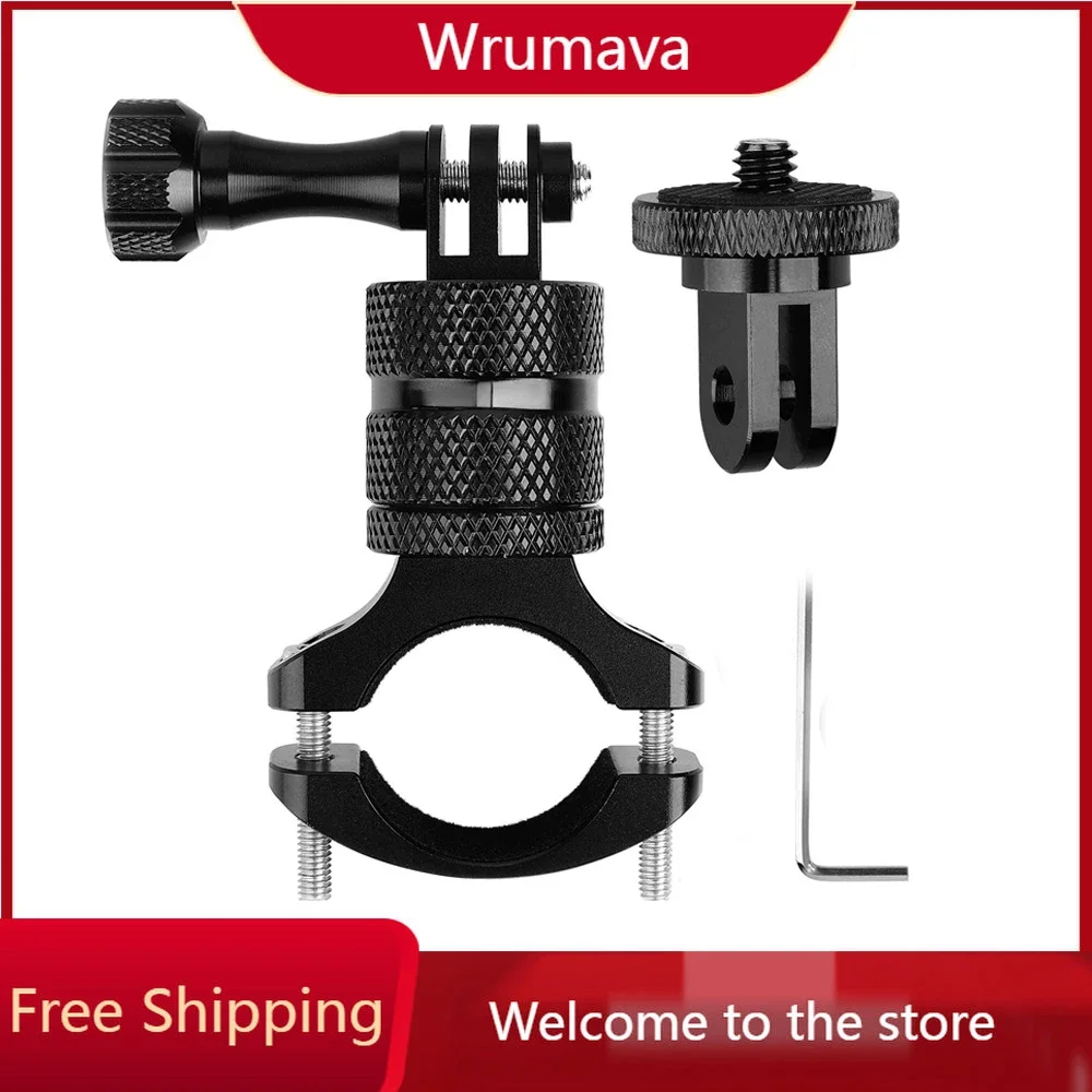 do mocowania kamery rowerowej na kierownicę Obrót o 360 stopni Uchwyt kamery rowerowej do rowerów górskich / motocykli do Gopro Hero 10 9 8 7 6