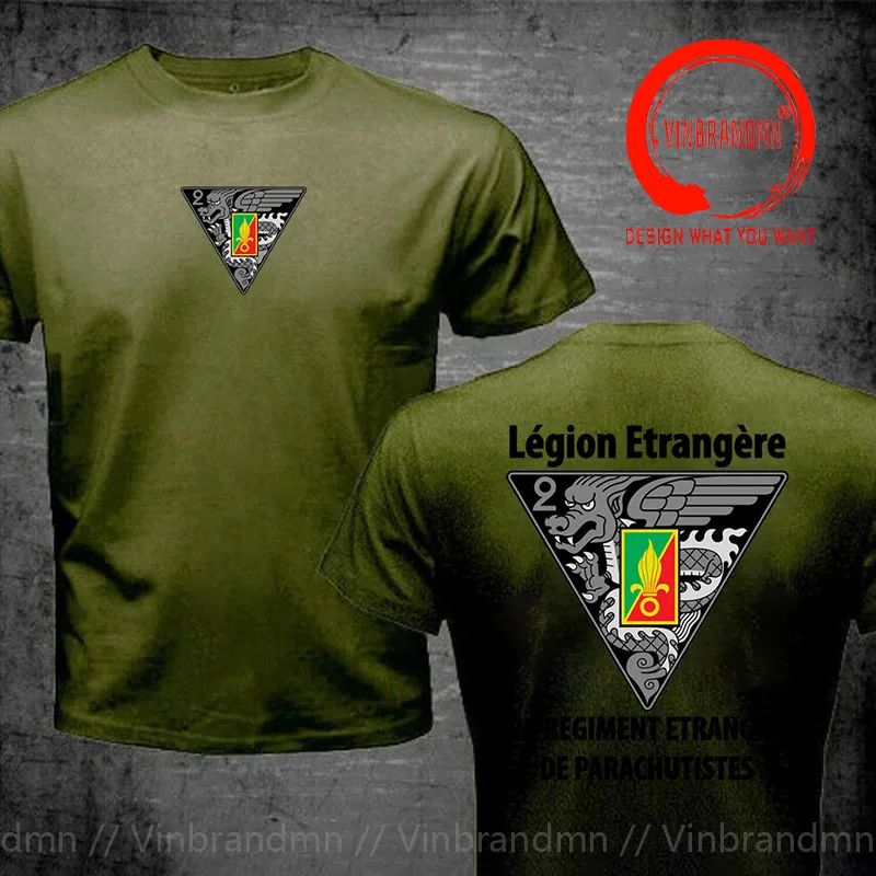 New French 2 REP Foreign Legion T Shirt Men Legion Etrangere Man T-Shirt Short Sleeve Casual Premium Cotton Tee Shirt Size S-6XL