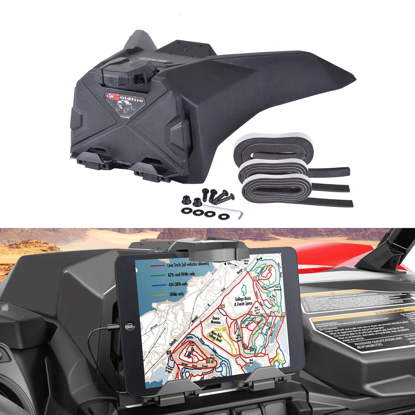 For Can Am Maverick Sport / Max 2019-2022 Maverick Trail / Sport All terrain vehicle Tablet Phone Holder Storage Box Organizer