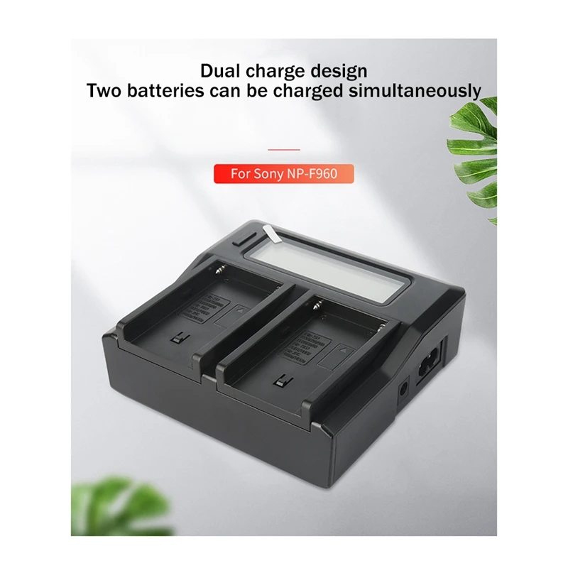 F970 Camera Battery Charger For NP-F770 F750 F550 F960 Fill Light Battery Double Charge LCD Display Charger