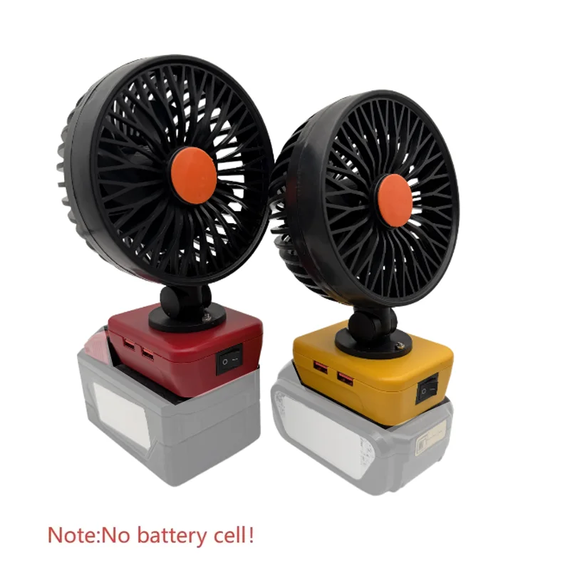 

5 Inch Portable Fan USB Rechargeable Camping Fan with Power Bank Function For Milwaukee M18 18V For Dewalt 20V 60V LiiBattery