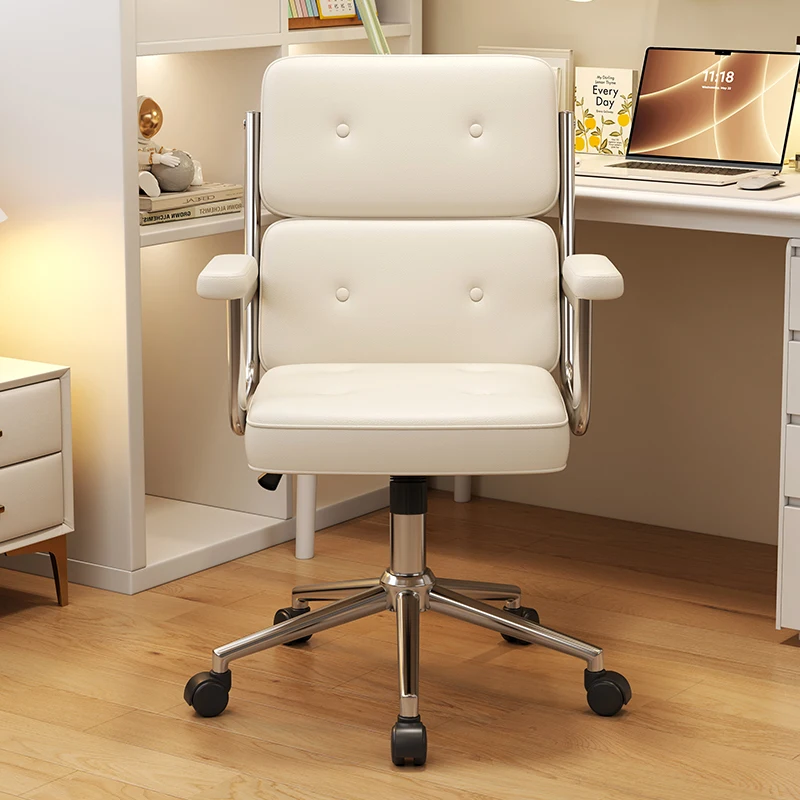 &-Nordic Dinning Office Chair Ergonomic Rolling Barber Student Dresser Office Chair Designer Arm Silla Oficina Library Furniture