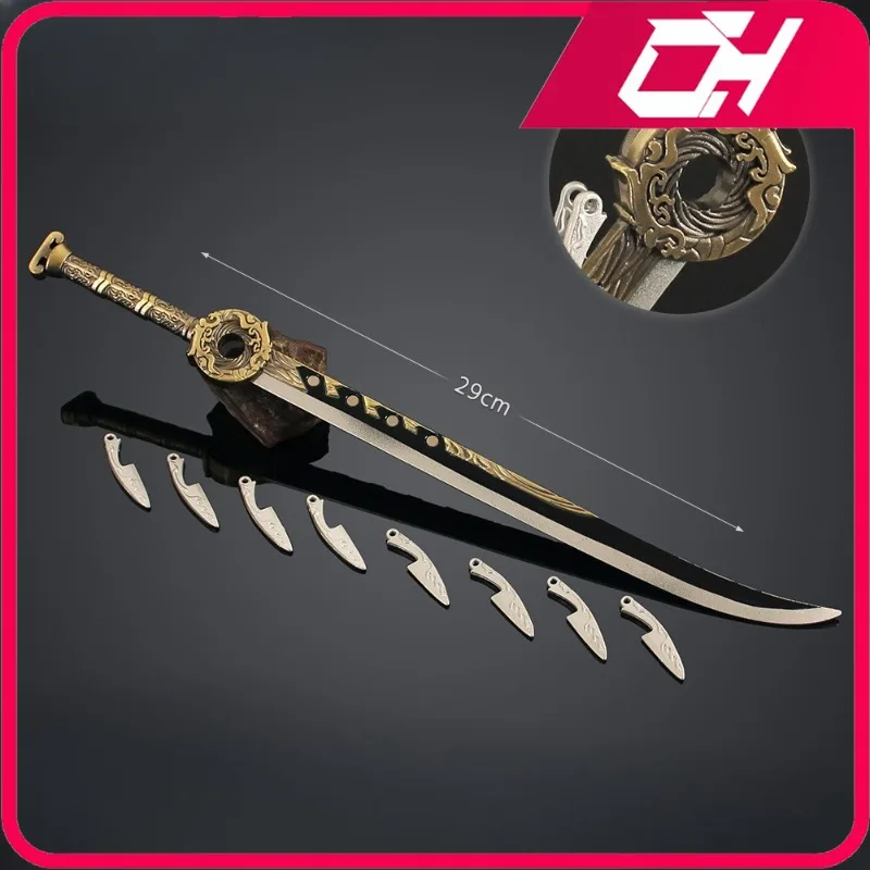 Un record di un viaggio di Mortal per l'immortalità Periferiche anime Modello di spada Hanli Ornamenti in lega Puntelli Giocattoli per collezioni di ragazzi