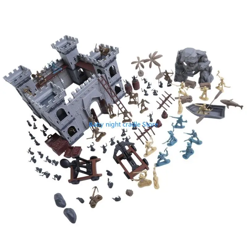 

J2FF Multipurpose Knights Playset with Castles Knights Toy Soldiers and Tower